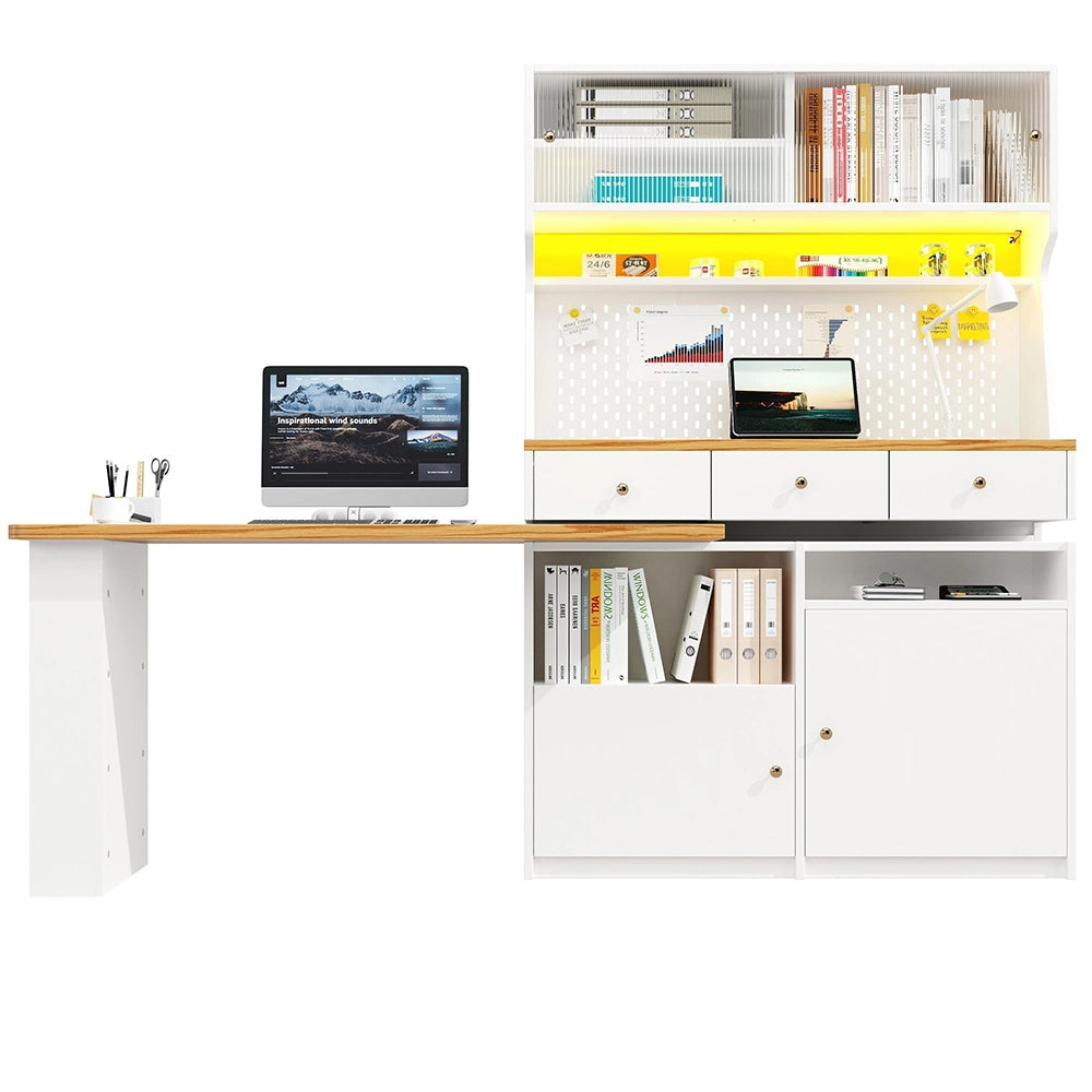 Armadio cucina alto - Xylo - 2 ante e 3 cassetti bianco 137x45x178cm