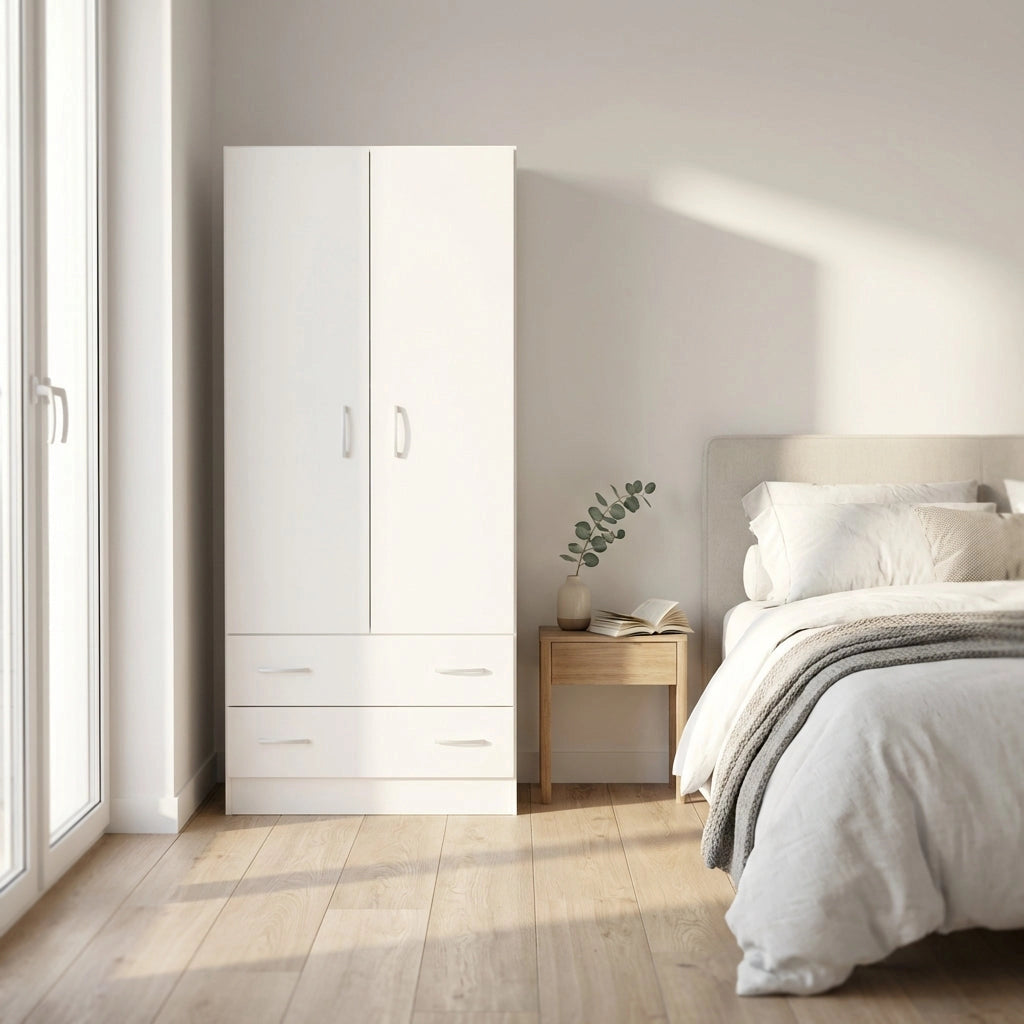 Armadio due ante in Legno Composito cm 77x50x180 - COLE