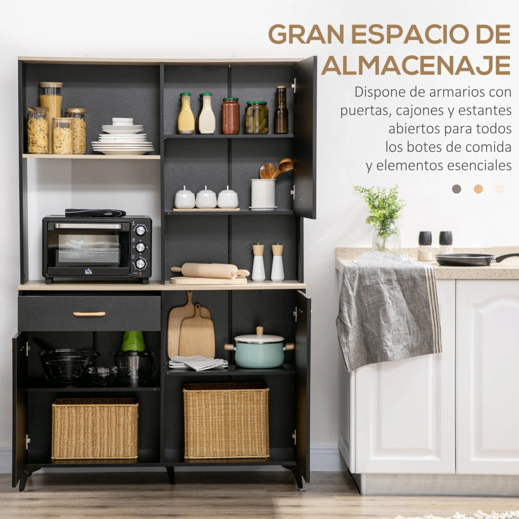 Armadio a muro con ante e ripiani ¨C Zephmum ¨C 119x41x180 cm nero