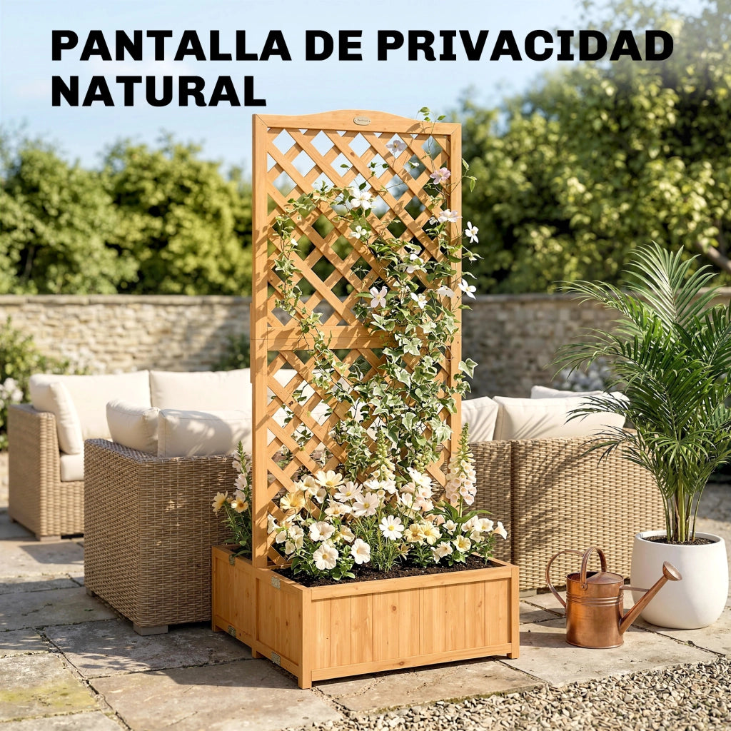 Fioriera con griglia per piante rampicanti ¨C Minimal ¨C 73x70x170 cm naturale