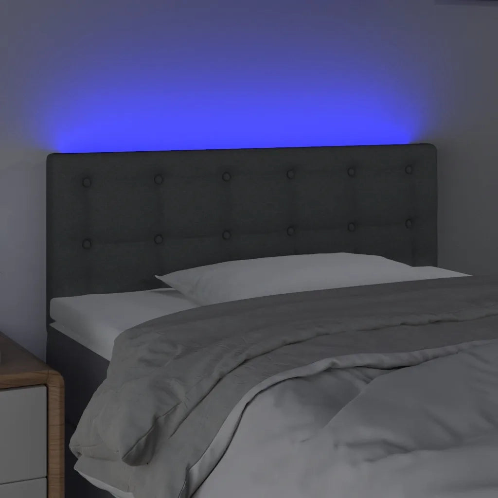 Testiera | Testata a LED Grigio Scuro 80x5x78/88 cm in Tessuto