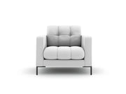 Cosmopolitan Design - Poltrona "Bali" in tessuto strutturato grigio chiaro 