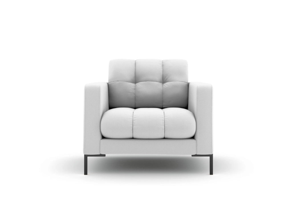 Cosmopolitan Design - Poltrona "Bali" in tessuto strutturato grigio chiaro 