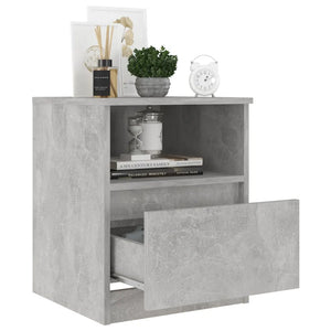 Comodino Grigio Cemento 40x40x50 cm in Legno Multistrato 806165