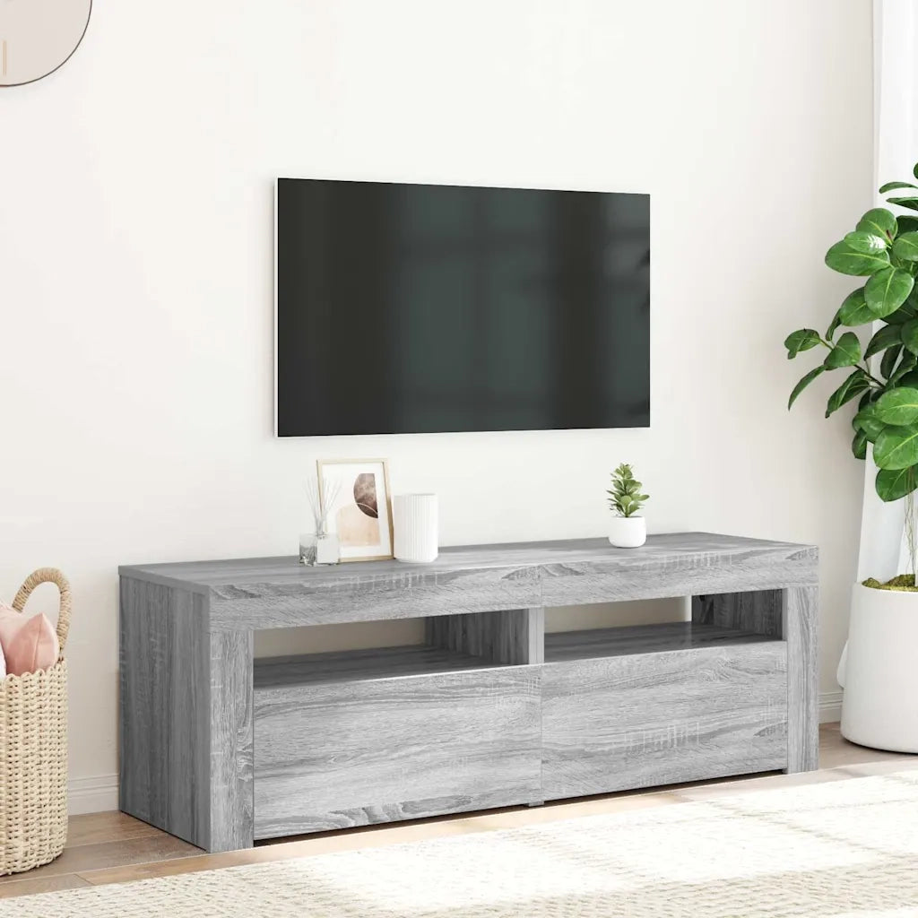 Mobile TV | Armadietto TV | Mobile Porta TV con Luci LED Grigio Sonoma 120x35x40 cmcm