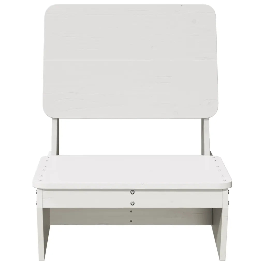 Sedie da Giardino 2 pz Bianche Legno Massello di Pino 859313