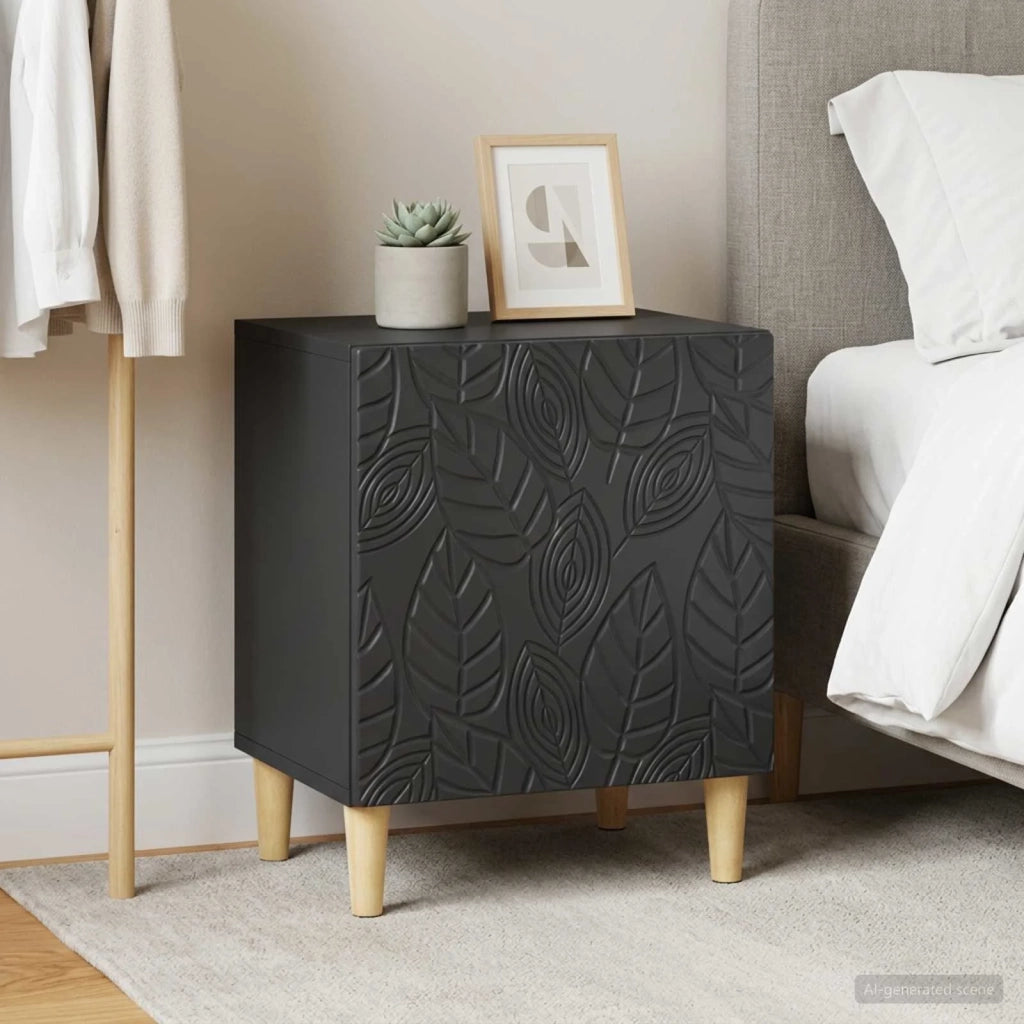 Comodino 2 pcs Nero 43 x 34,5 x 50 cm Legno ingegnerizzato 895028