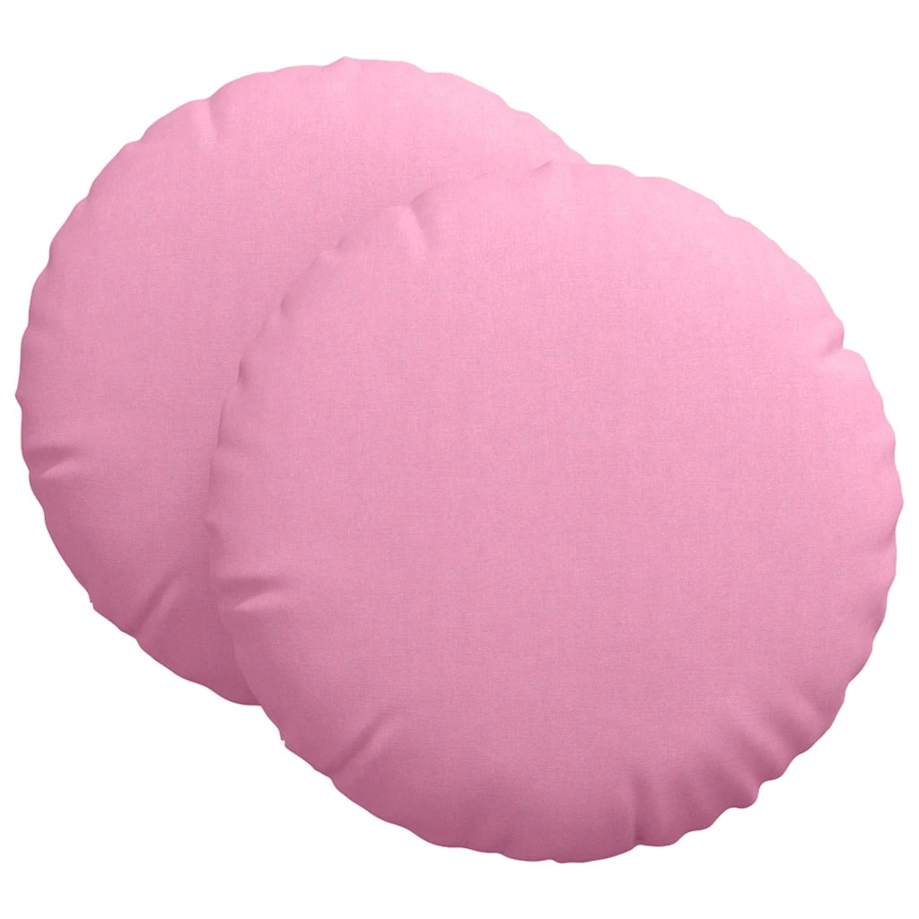 Cuscini per Seduta 2 pcs Rosa Ø60 x 21 cm Tessuto