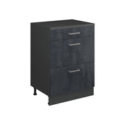 Mobile per mansarda Rion Calce nera/Antracite 60 x 83.8 cm senza inclinazione con 3 cassetti Vicco