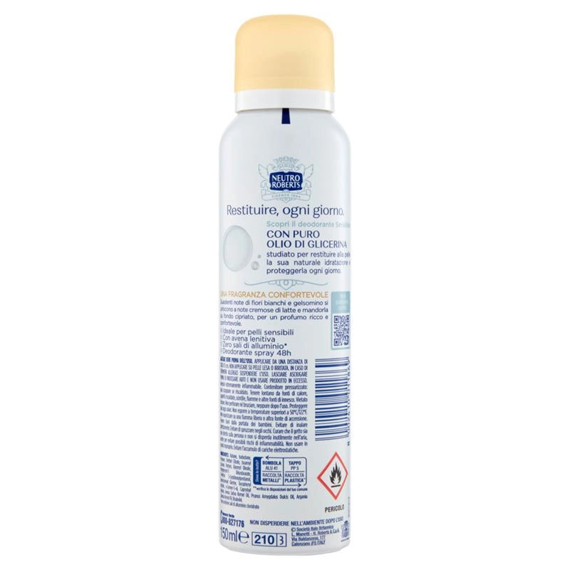 NEUTRO ROBERTS DEODORANTE SPRAY 150ML AVENA E LATTE