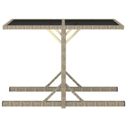 Tavolo da Giardino Beige 110x53x72 cm in Vetro e Polyrattan 46454