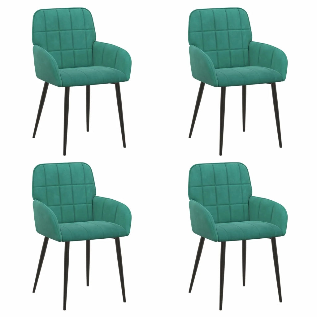 Sedie da pranzo 4 pcs Velluto (V) Turchese 56,5 x 50 x 86 cm 3428173