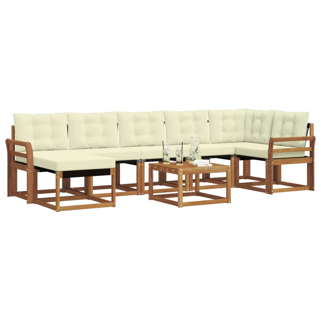 Set di divani da esterno con cuscino 8 pcs Naturale e Crema 3368905