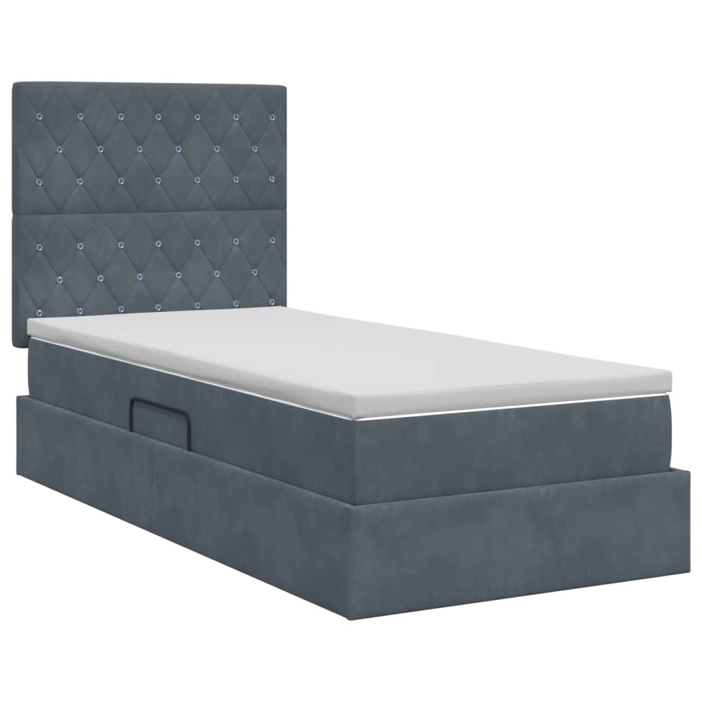 Letto con contenitore e materasso Grigio Scuro 100 x 200 cm 3459610