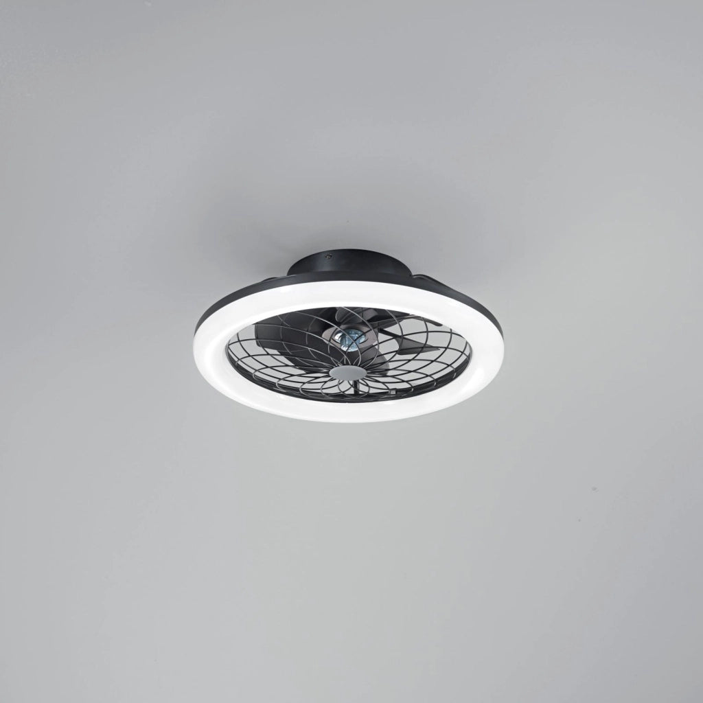 PLAFONIERA LED VENTILATORE ETESIA NERO 40W 5500LM CCT 3000K Luce calda,4000K Luce naturale,6500K Luce fredda CON TELECOMANDO RF 49X17CM