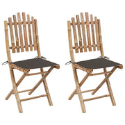 Sedie da Giardino Pieghevoli 2 pz con Cuscini in BambÃ¹ cod mxl 17400