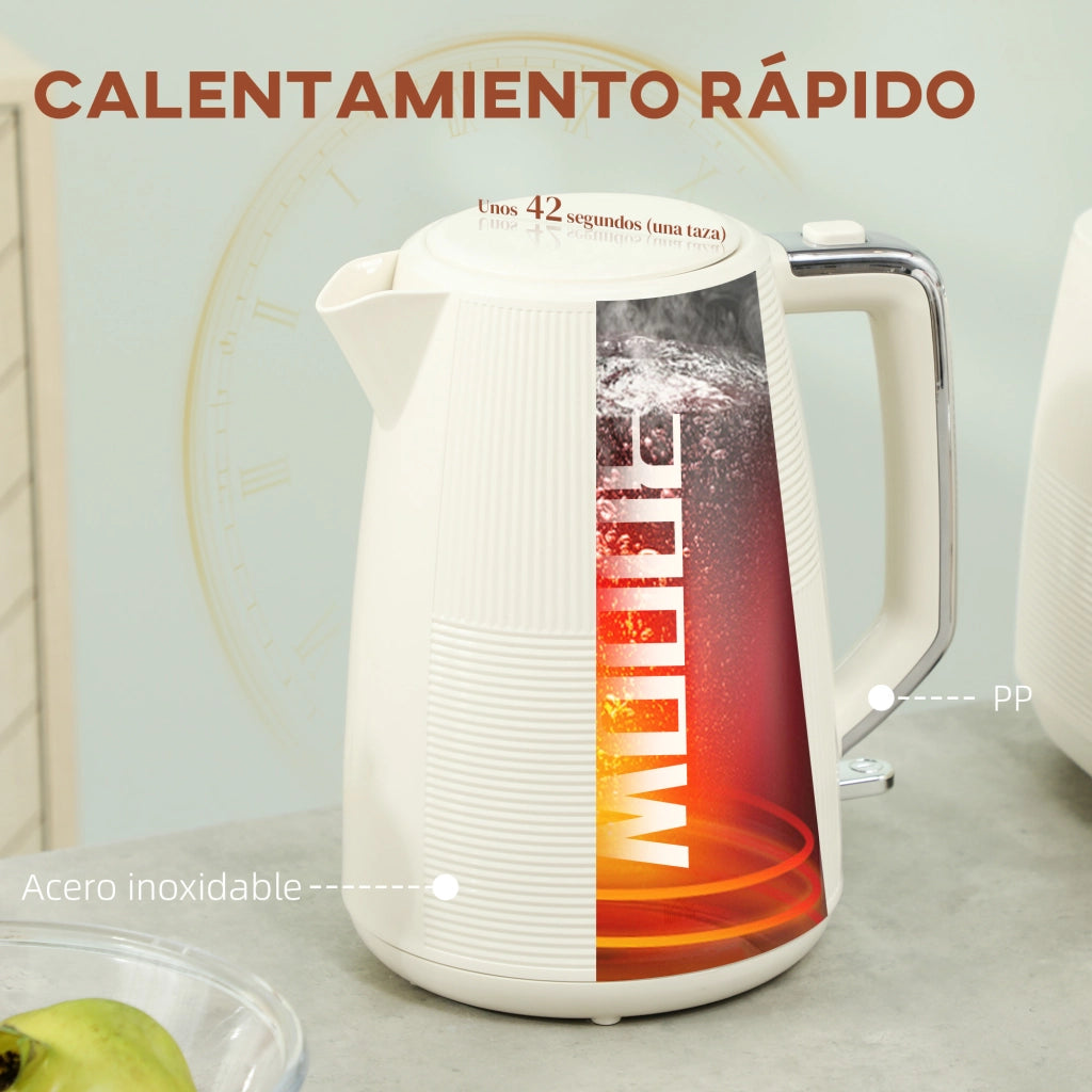 Bollitore Elettrico 2200W 1,7L e Tostapane 2 Fette ¨C Zephmum ¨C 2200W 1,7L