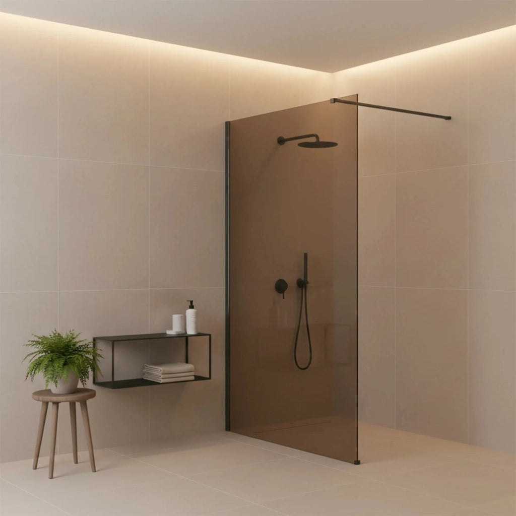Parete Doccia Rea Flexi Brown / Titan 80
