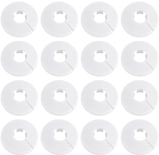 Kit di coperture per tubi radiatori in plastica decorativa - 16 pezzi - Rosetta leggera - Diametro 20 mm - Copertura per tubi radiatori - Materiale di alta qualità