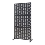 Parete divisoria in acciaio 200 x 100 x 50 cm nera 03_0009267