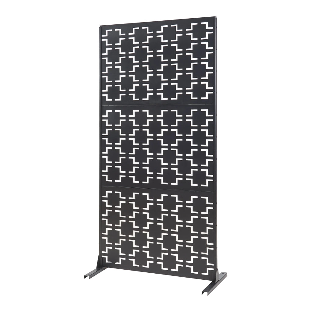 Parete divisoria in acciaio 200 x 100 x 50 cm nera 03_0009267