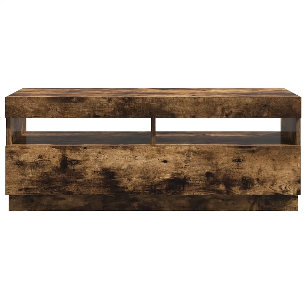 Mobile Porta TV con Luci LED Rovere Fumo 100x35x40 cm 815720
