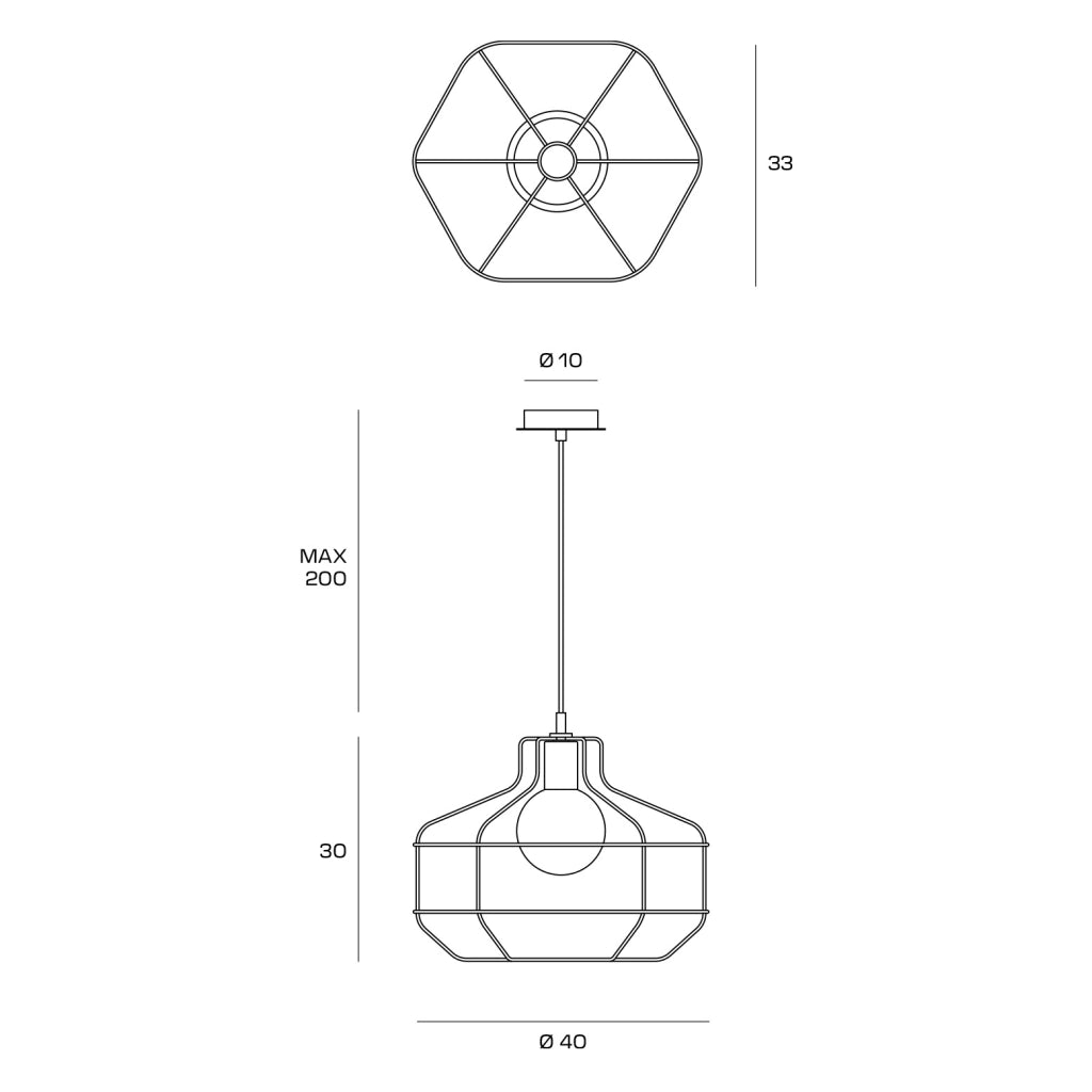 WIRE SOSPENSIONE GABBIA 1 LUCE ORO VETRO OPALINO ATTACCO G9
