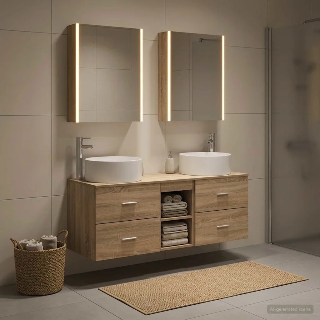 Set di mobili per il bagno 5 pcs Rovere Sonoma 3407089