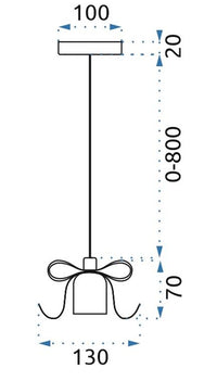Lampada Da Soffitto Pensile Singola Narni Bianco