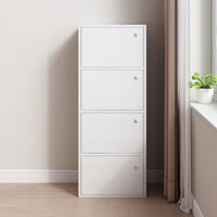 Cassettiera moderna capiente grande bianca scandinava loft retrò 4 ripiani