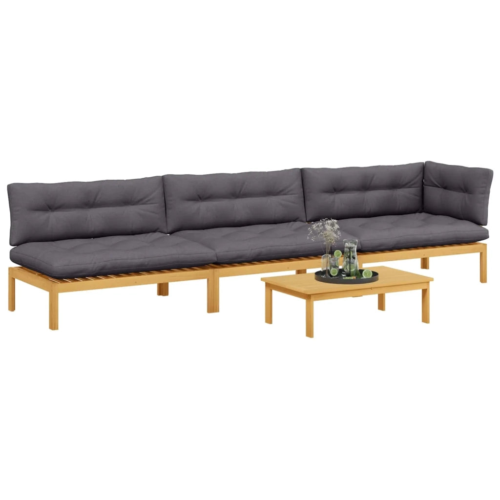 4 Pezzo Unità di divano pallet da giardino 3418288