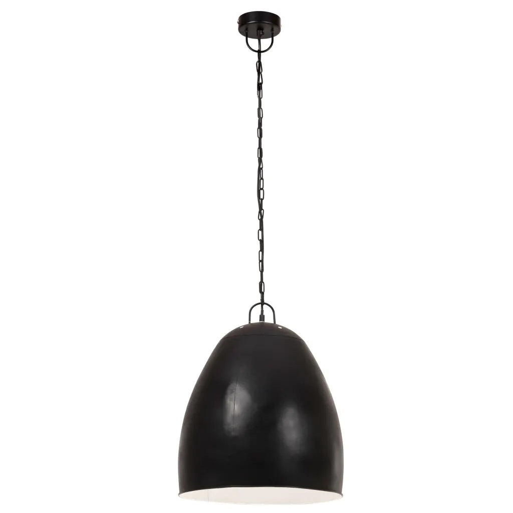 Lampada a Sospensione Industriale 25 W Nera Rotonda 42 cm E27 cod mxl 67443