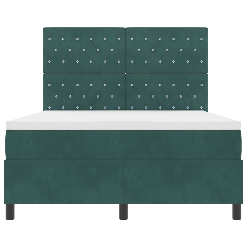 Letto a Molle con Materasso Verde Scuro 140x200 cm Vendita al Dettaglio