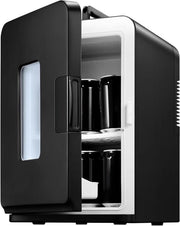 Mini frigorifero 15L con 220V AC/12V DC per uso in auto e in casa - Refrigeratore portatile per bevande cosmetici snack - Modalità massima e eco Nero