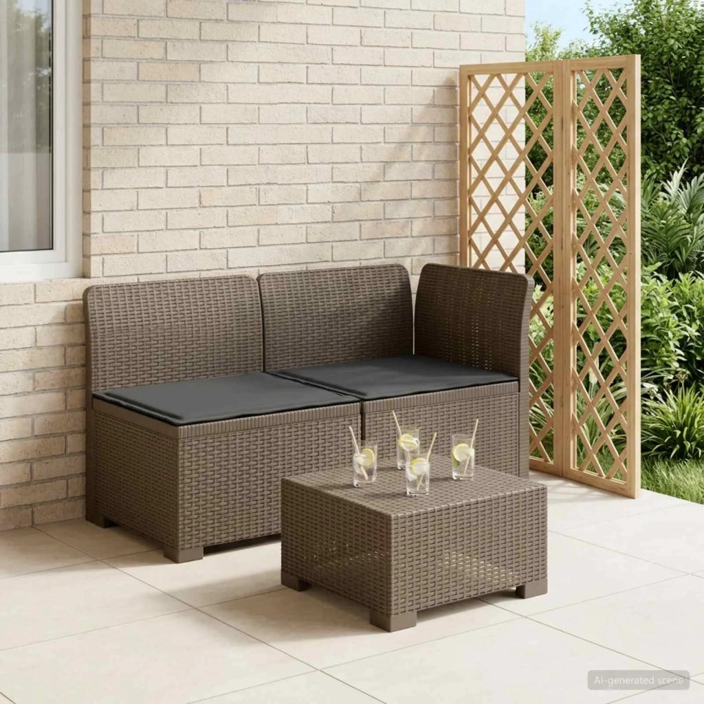 Divano da Giardino a 2 Posti con Cuscini Aspetto Rattan PP 8011937