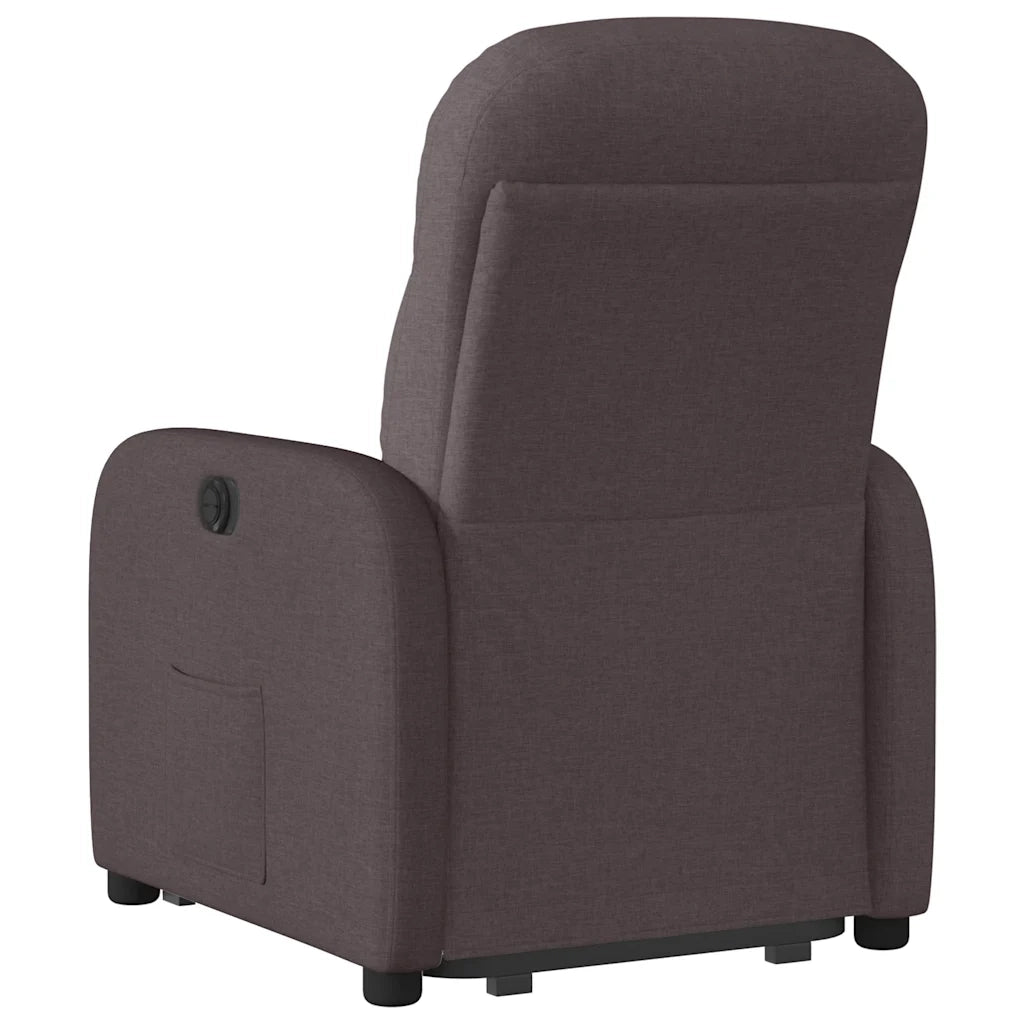 Poltrona Alzapersona Reclinante Elettrica Marrone Scuro Tessuto 3302997