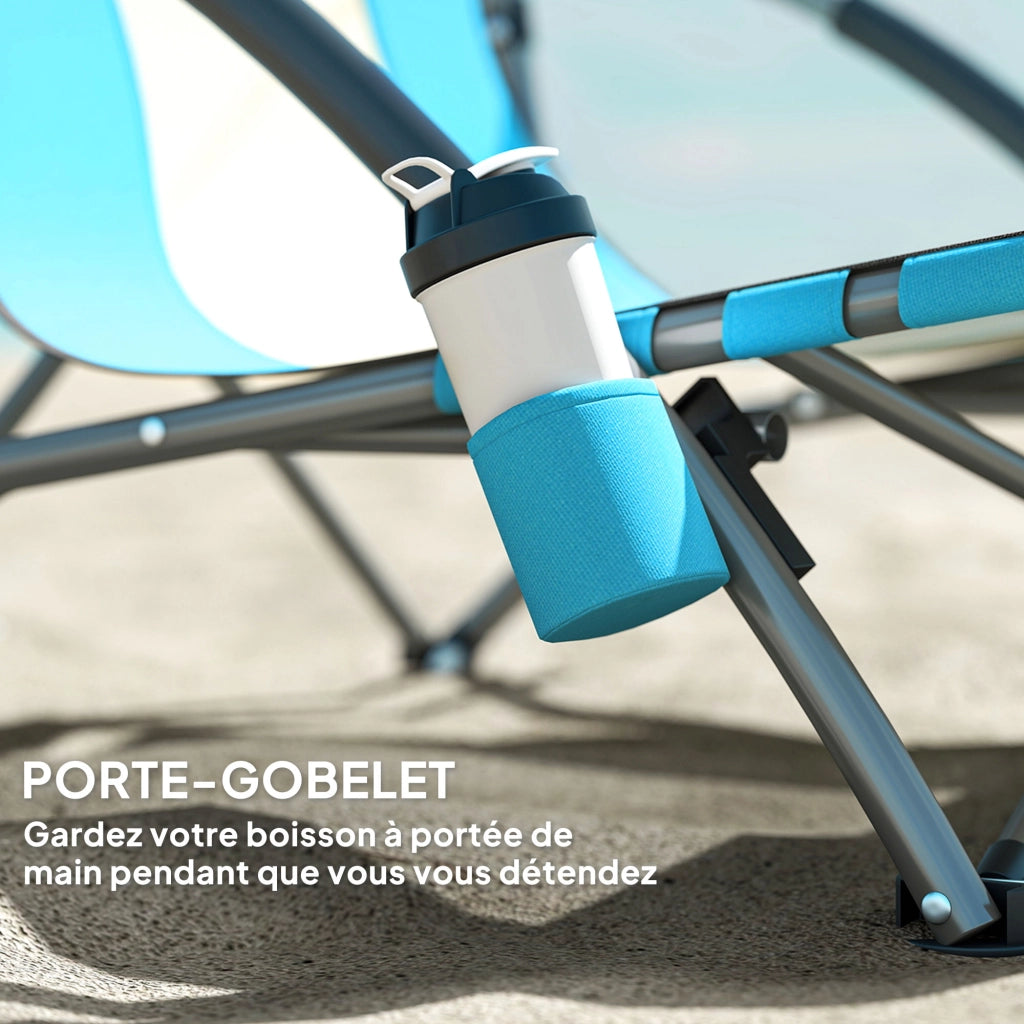 Sedia da spiaggia pieghevole ¨C zephmum ¨C blu 58x55x62 cm