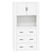 Buffet credenza cassettiera armadio mobile contenitore organizer cucina soggiorno salotto alto legno ingegnerizzato bianco 02_0032779