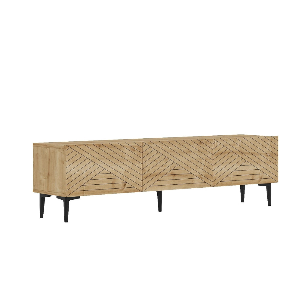 Mobile TV in legno "Felix" 160 x 31,4 x 44,1 cm - Rovere zaffiro