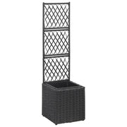 Letto Rialzato con Traliccio 1 Vaso 30x30x107cm Polyrattan Nero cod mxl 43459
