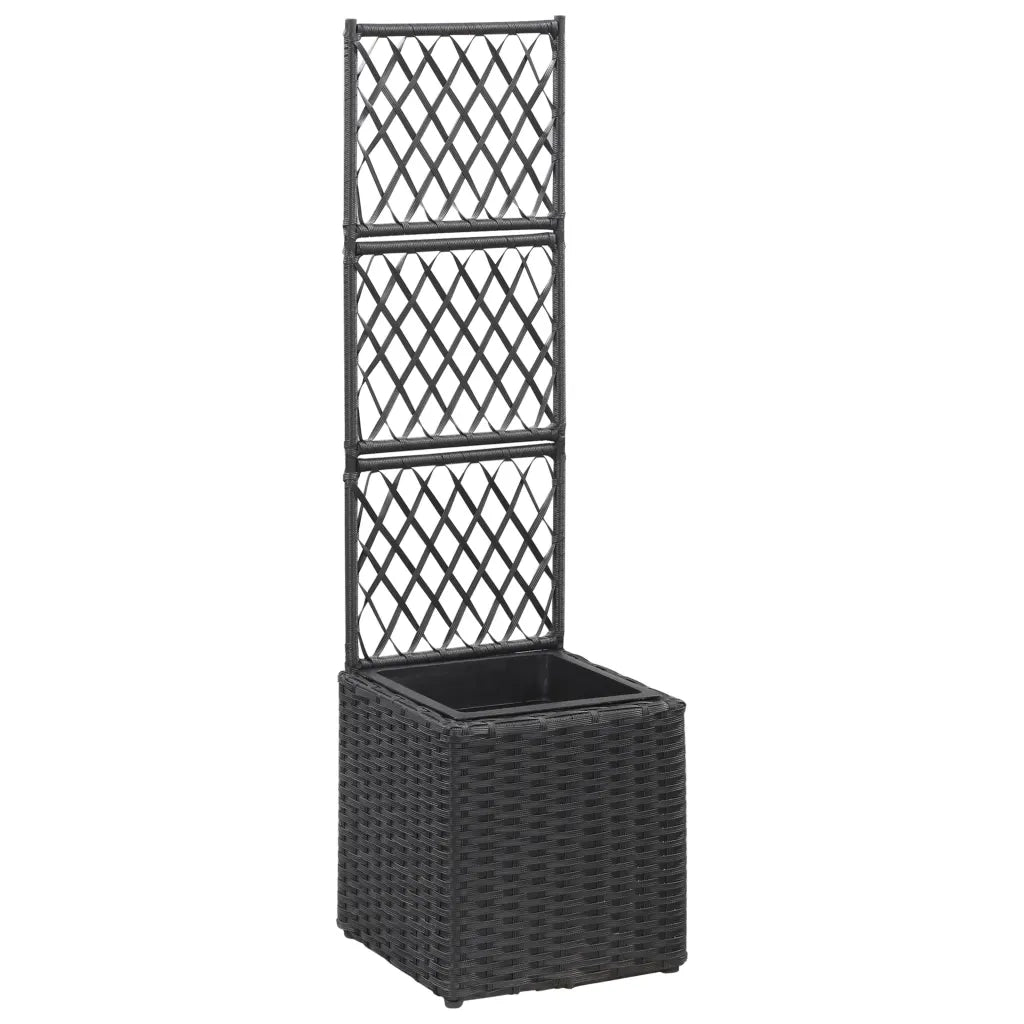 Letto Rialzato con Traliccio 1 Vaso 30x30x107cm Polyrattan Nero cod mxl 43459