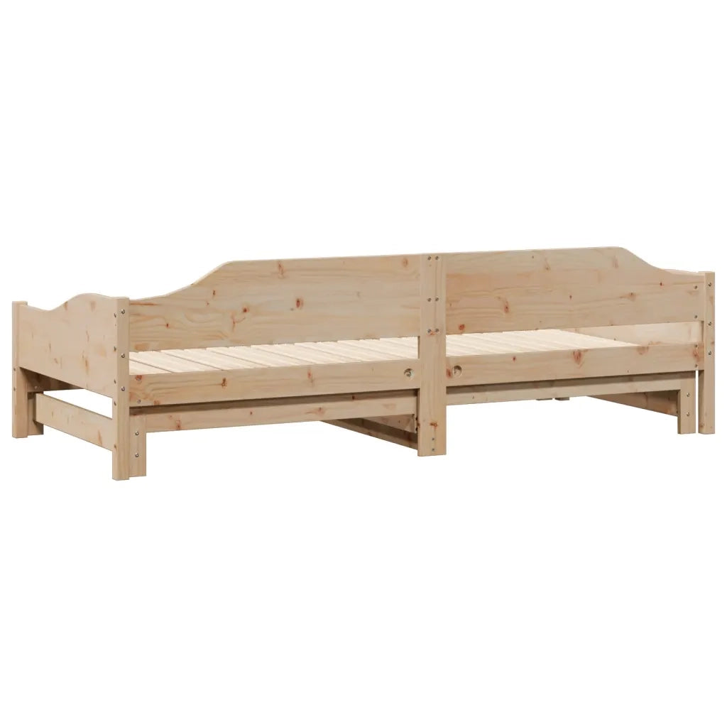 Divano Letto con Letto Estraibile 80x200cm Legno Massello Pino 850902