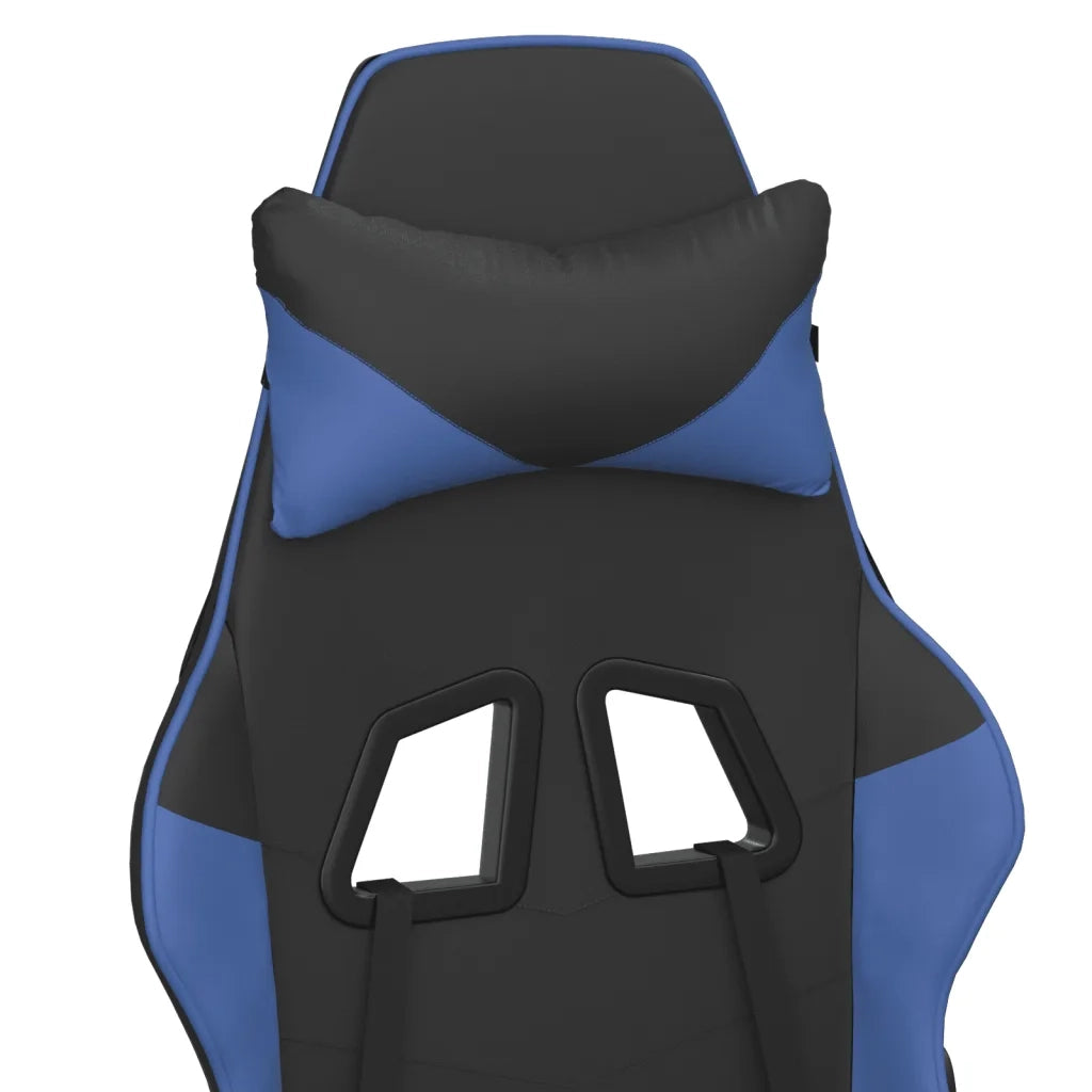 Sedia da Gaming | Sedia da e-sports Massaggiante Nero e Blu in Similpelle