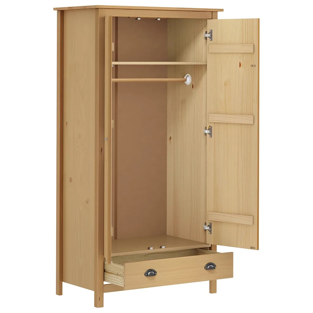 Armadio a 2 Ante Hill 89x50x170 cm Legno Massello di Pino CFW7467124