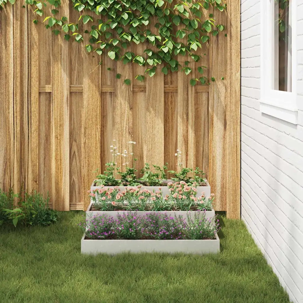 Vaso da giardino Argento 90 x 90 x 35 cm Acciaio inossidabile 865838