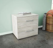 Comodino 2 cassetti 48x36x41 Ares Bianco Venato
