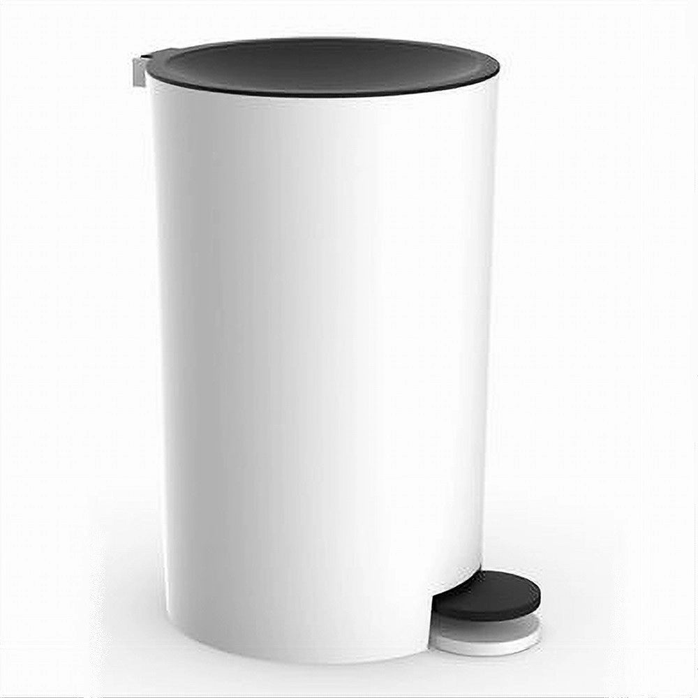 Trade Shop - Cestino Pattumiera A Pedale Arredo Bagno Bianco Nero In Plastica Accessori 69769 -