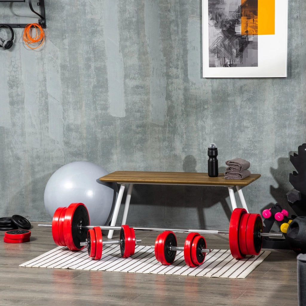 Set Bilanciere Dischi 65kg ¨C zephmum ¨C Metallo Sabbia Ferro Gomma Rosso