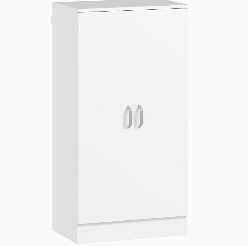 Scarpiera a 7 livelli con ripiani regolabili; 55 x 35 x 108 cm; bianca