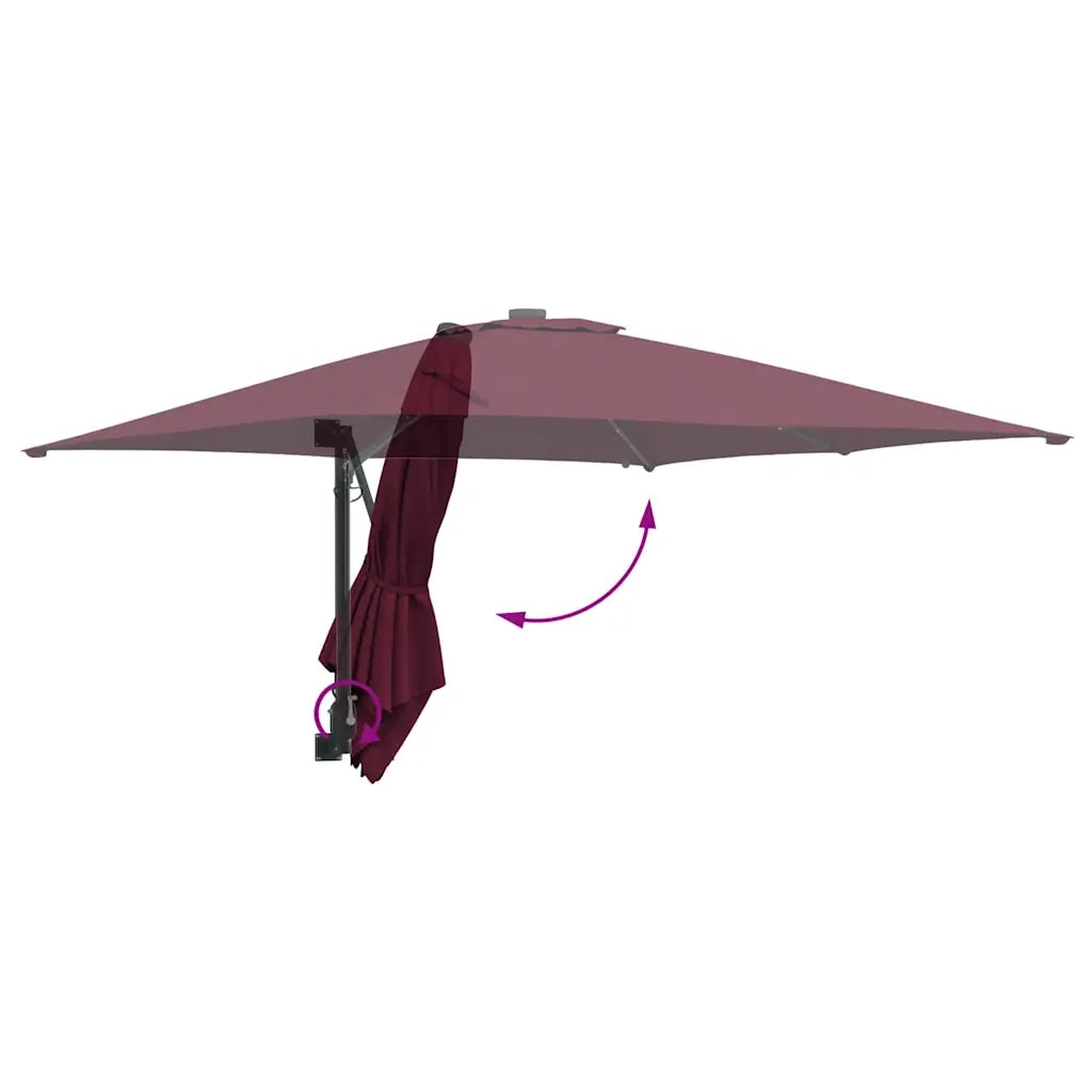 Ombrello da giardino Rosso Bordeaux 248,5 x 247,5 x 160 cm 42003255